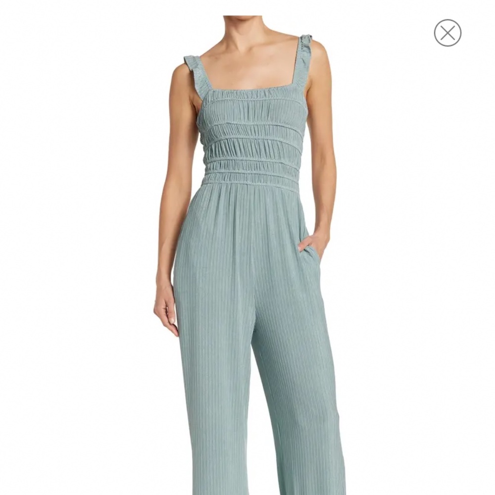 NSR Rib Knit Smocked Bodice Jumpsuit